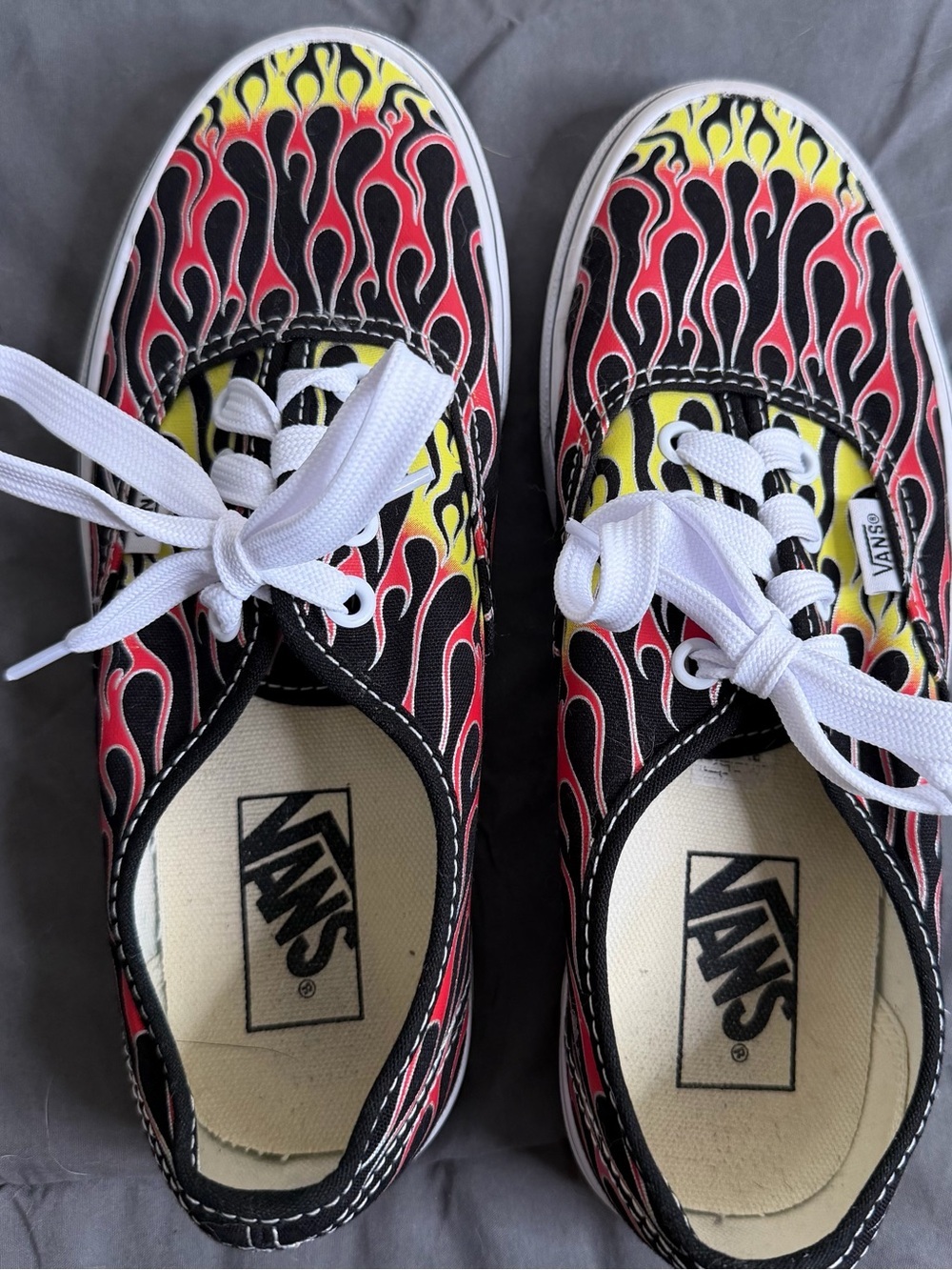 Vans Flame Canvas Sneakers - Black, Red, Yellow
